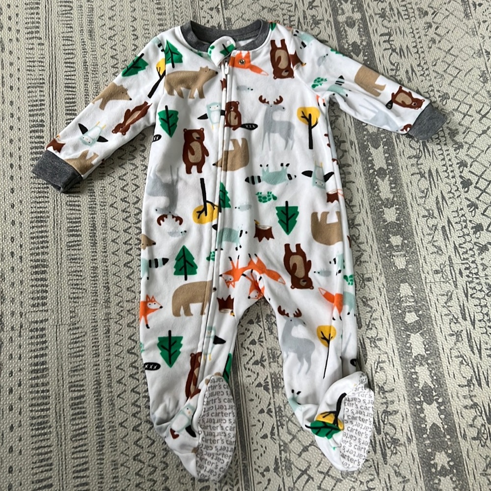 3 for $15 Fleece footie pajamas - carters - 12 mo